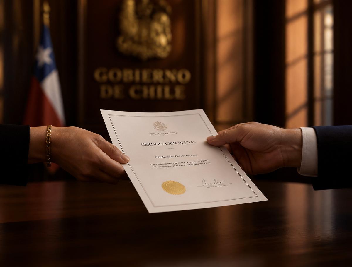 Official certification issued under Chilean government standards